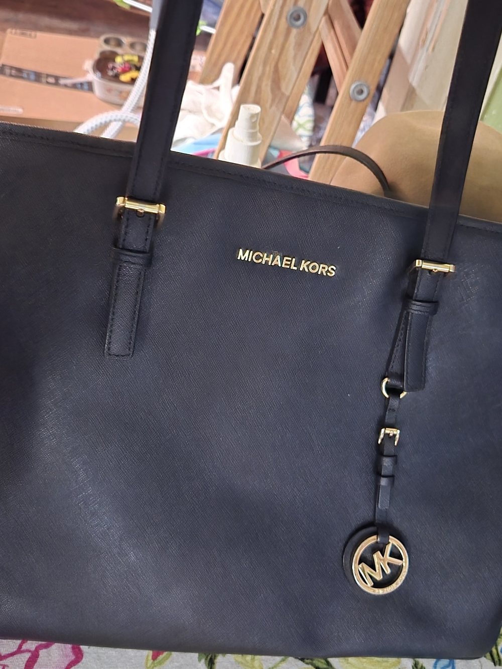 Michael Kors Black Saffiano Leather Tote Bag